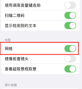 佛坪苹果手机维修网点分享iPhone如何开启九宫格构图功能 