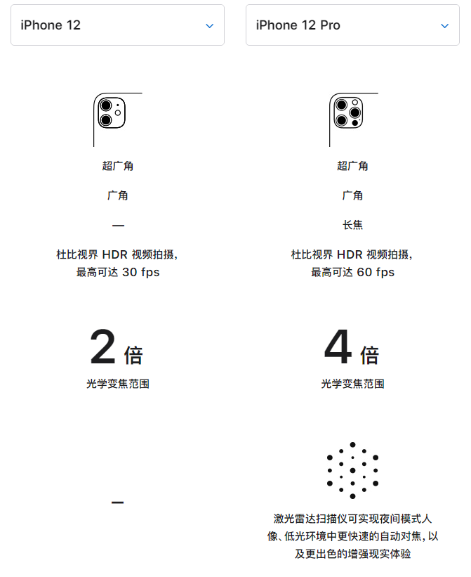 佛坪苹果手机维修分享苹果 iPhone 12 与 iPhone 12 Pro 选哪款 
